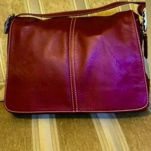 NWOT Coach Burgundy Smooth Leather Saddle Bag